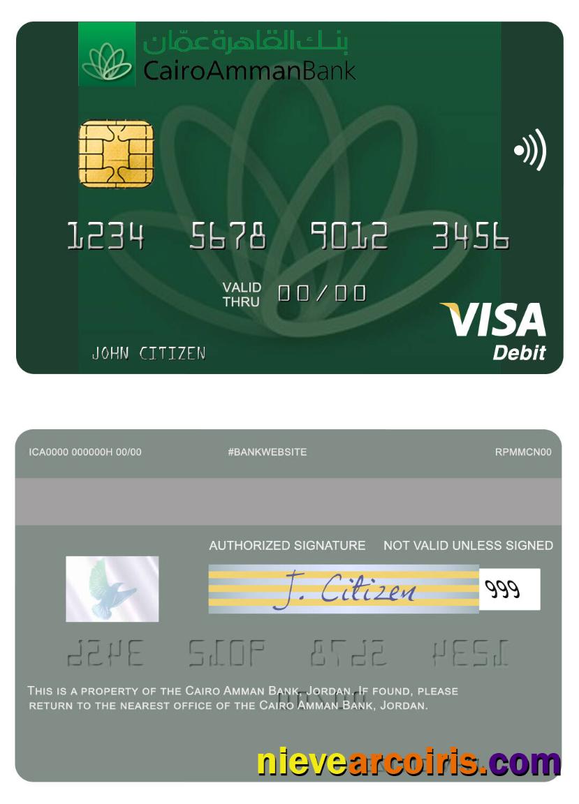 Jordan Cairo Amman Bank visa debit card